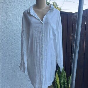 Stars Above White Button-Up dress (coverup)